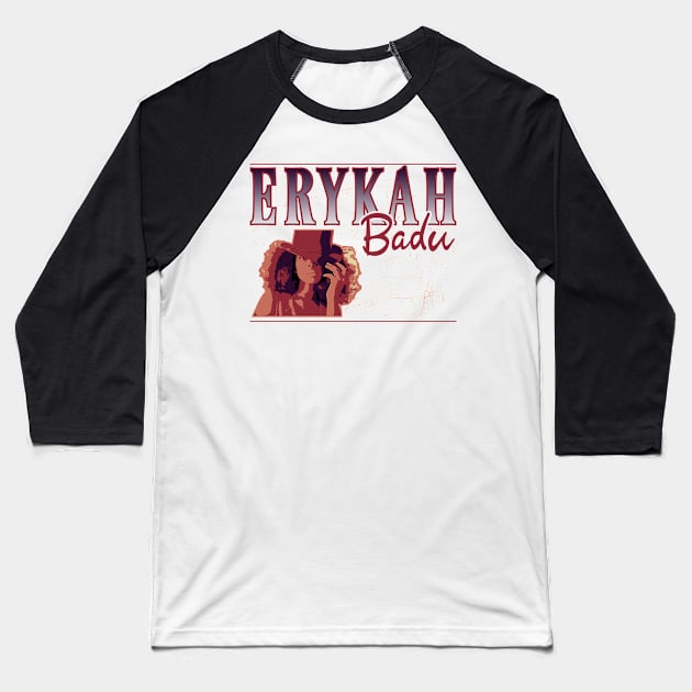 erykah badu | retro style Baseball T-Shirt by Degiab